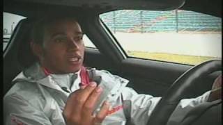 Lewis Hamilton drives the Mclaren Mercedes SLR 722 on a wet Silverstone circuit!!