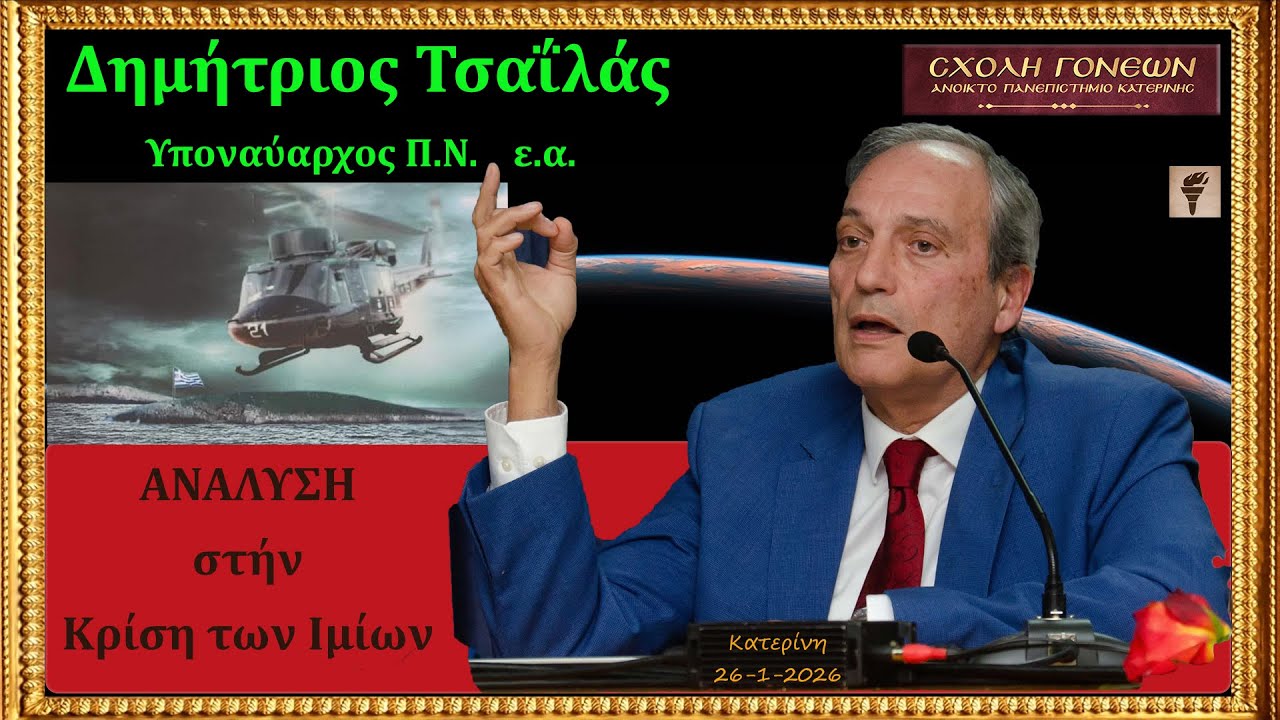Η Κρίση στα Ίμια όπως την έζησα. Υποναύαρχος Π.Ν. ε.α. Δημήτριος Τσαΐλάς.