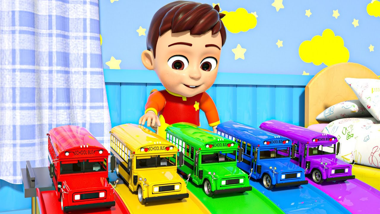 WOW! Colorful School Buses 🚌 | Kids Songs & Colors | Nursery Rhymes