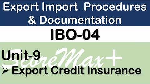 IBO 4 II Unit  9 II Export Credit Insurance  II ScoreMax+