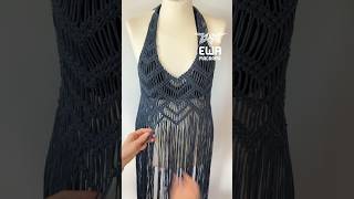 Macrame dress making in 13s 🤭450m of 2 mm yarn 🧶 #macramedress #macramedesign #ewamacramecrete