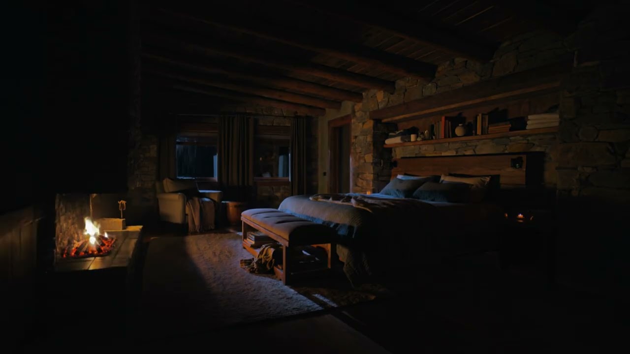 4K Heavy Rain on Window | Dark Room for Sleep & Relaxation