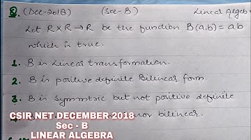 CSIR NET DECEMBER 2018 Answer Key | Sec - B | linear algebra