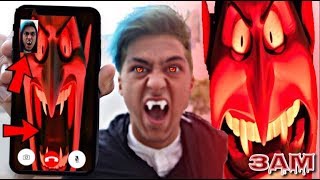 CALLING DRACULA FROM HOTEL TRANSYLVANIA ON FACETIME AT 3PM!! *OMG I TURNED INTO A DRACULA*