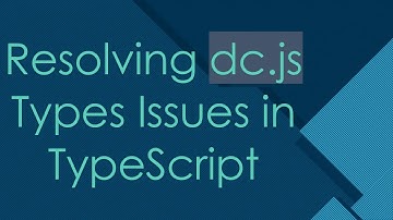Resolving dc.js Types Issues in TypeScript