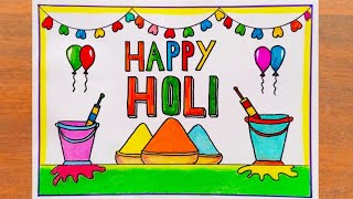 How to draw Holi -colour festival Drawing