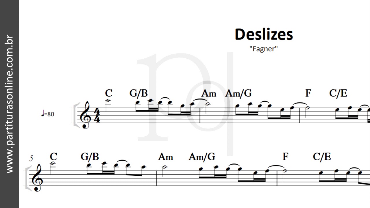 Deslizes - Fagner (Versão Easy) - Tutorial Piano Teclado Partitura 