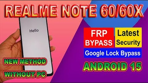 Realme Note 60 | Note 60x  - FRP  Bypass | Phone Settings Not Open | Without Pc