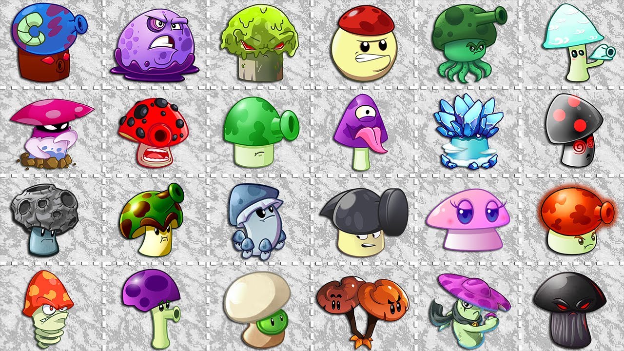 PvZ 2 All SHROOM Plants Attack Team Zombies Fight! - Plants vs Zombies ...