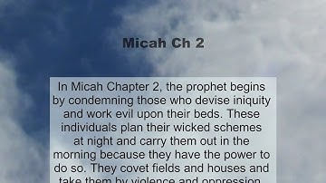 Micah Chapter 2 summary and read together