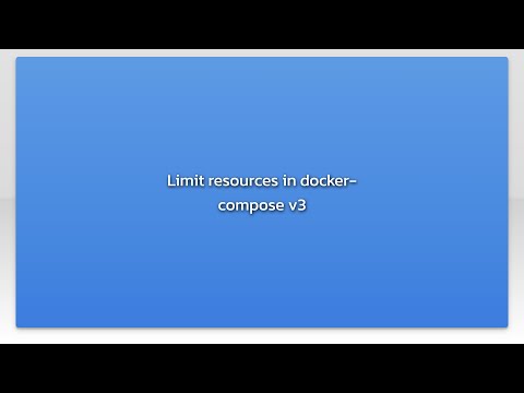 Limit resources in docker-compose v3