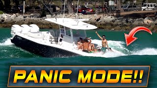 HUGE STUFFING SENDS PASSENGERS INTO PANIC MODE AT HAULOVER INLET !! | HAULOVER BOATS | WAVY BOATS