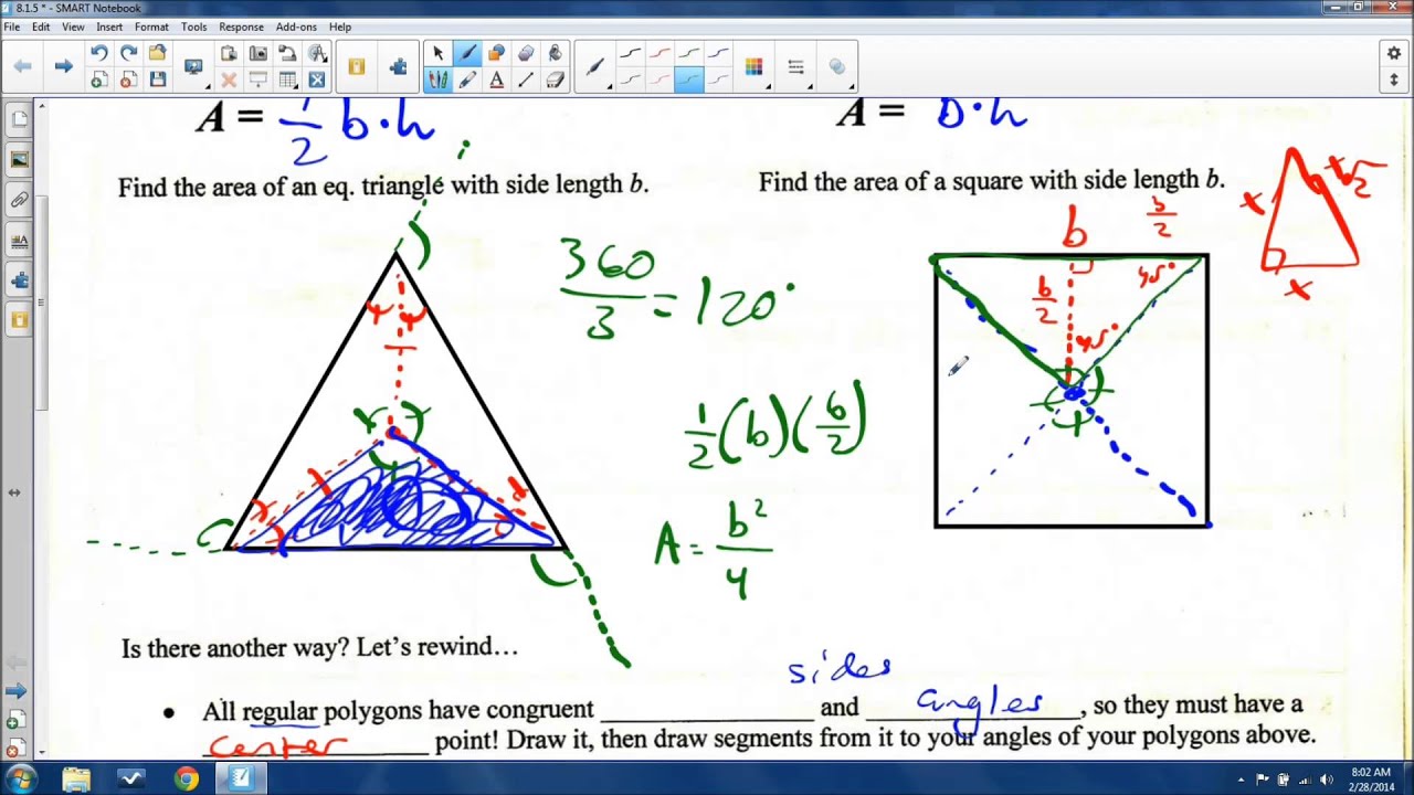8.1.5 - Areas of Regular Polygons - YouTube