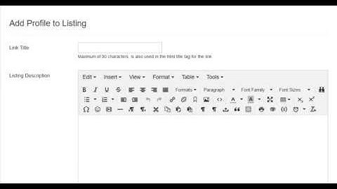 JV-LinkDirectory - New features and Enhancements to Profiles for Listings in Backend