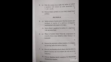 hpu msc#physics 1st sem  question paper of classical mechanics held in ( march 2022)#exam