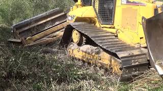 FLORIDA LAND CLEARING/D5 DOZER WITH TREE SPEAR, MARDEN DRUM CHOPPER AND ROME DISC PLOW IN ACTION.