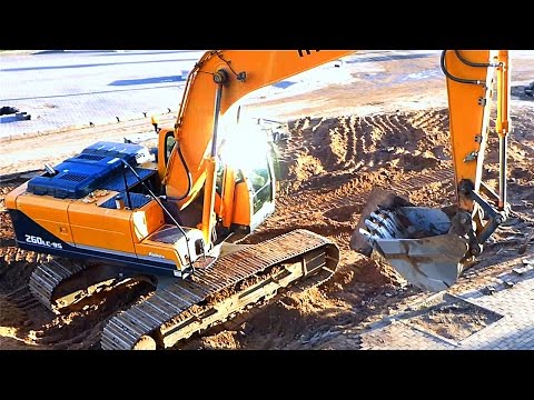 Гусеничные Экскаваторы. Работа на Экскаваторе. Экскаватор Hyundai в работе Гусеничные Экскаваторы. Работа на Экскаваторе. Экскаватор Hyundai в работе