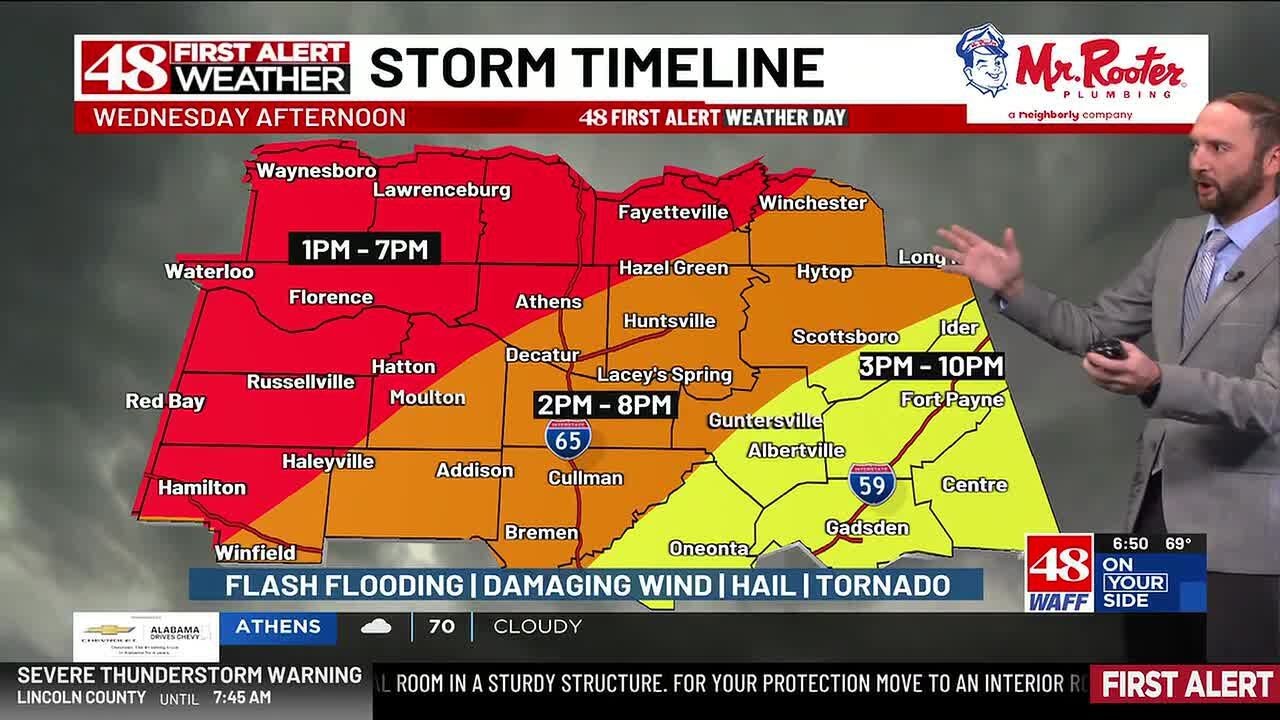 FIRST ALERT for heavy rain and strong to severe storms Wednesday - YouTube