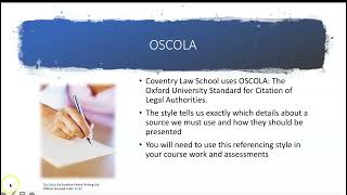 Introduction to the OSCOLA Referencing System