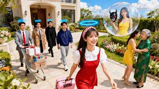 Chica pobre expulsada por hermanastra; cinco hermanos CEO leen su mente, todo cambia #drama #ceo