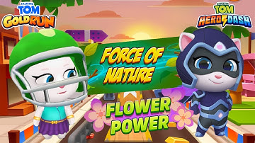 Talking Tom Gold Run VS Talking Tom Hero Dash - Force Of Nature vs Flower Power Event Gameplay