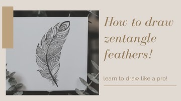 Easy zentangle art | feather zentangle for beginners