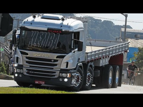 vídeo de caminhão para status, caminhão arqueado