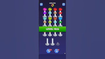 Nut Sort Level 1826 - Color Puzzle Game by Kiwi Fun #games #puzzle #NutSort #NutSortSolution