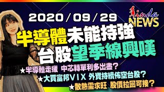 【LINDA NEWS 最錢線】2020/09/29  半導體未能持強 台股望季線興嘆｜GMoney