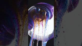 Macro shot AI Showcase: Glitter Slime Cascade 💜✨ #Shorts