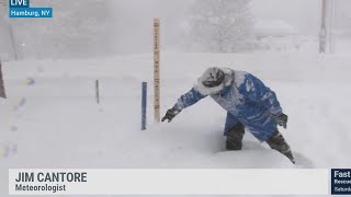 Jim Cantore Reports in 26' of Snow and Counting in Hamburg, NY