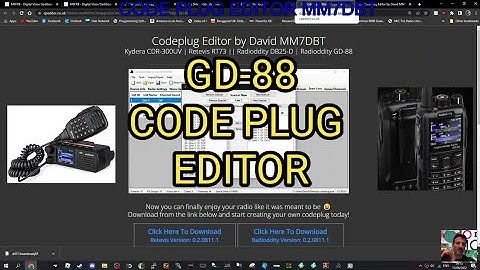 Codeplug Editor by David MM7DBTK | Retevis RT73 || Radioddity DB25-D | Radioddity GD-88
