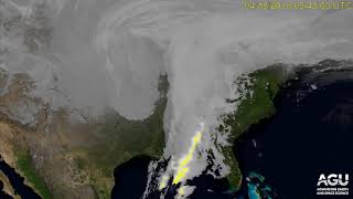 Timelapse of lightning flashes across the United States