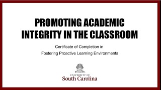 Promoting Academic Integrity in the Classroom