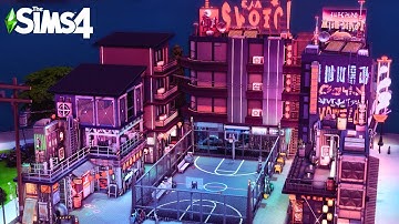 Cyber Punk Basketball Court | The Sims 4 | NO CC | Stop Motion Build