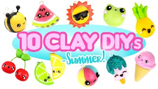 10 DIYs- SUMMER theme -cute charms! - BIG Polymer Clay Compilation!