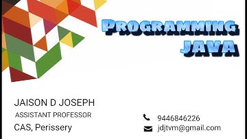 Java Programming - API Packages | Mr. Jaison D Joseph, Asst. Professor, CASP