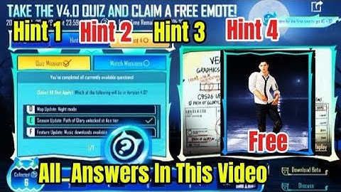 Free Saka Saka Emote All  Answer In This Video / Hint 1 Hint 2  Hint 3 Hint 4 All Answers PUBG/