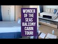 Balcony cabin on worlds largest cruise ship - Wonder of the Seas #wonderoftheseas #cruise