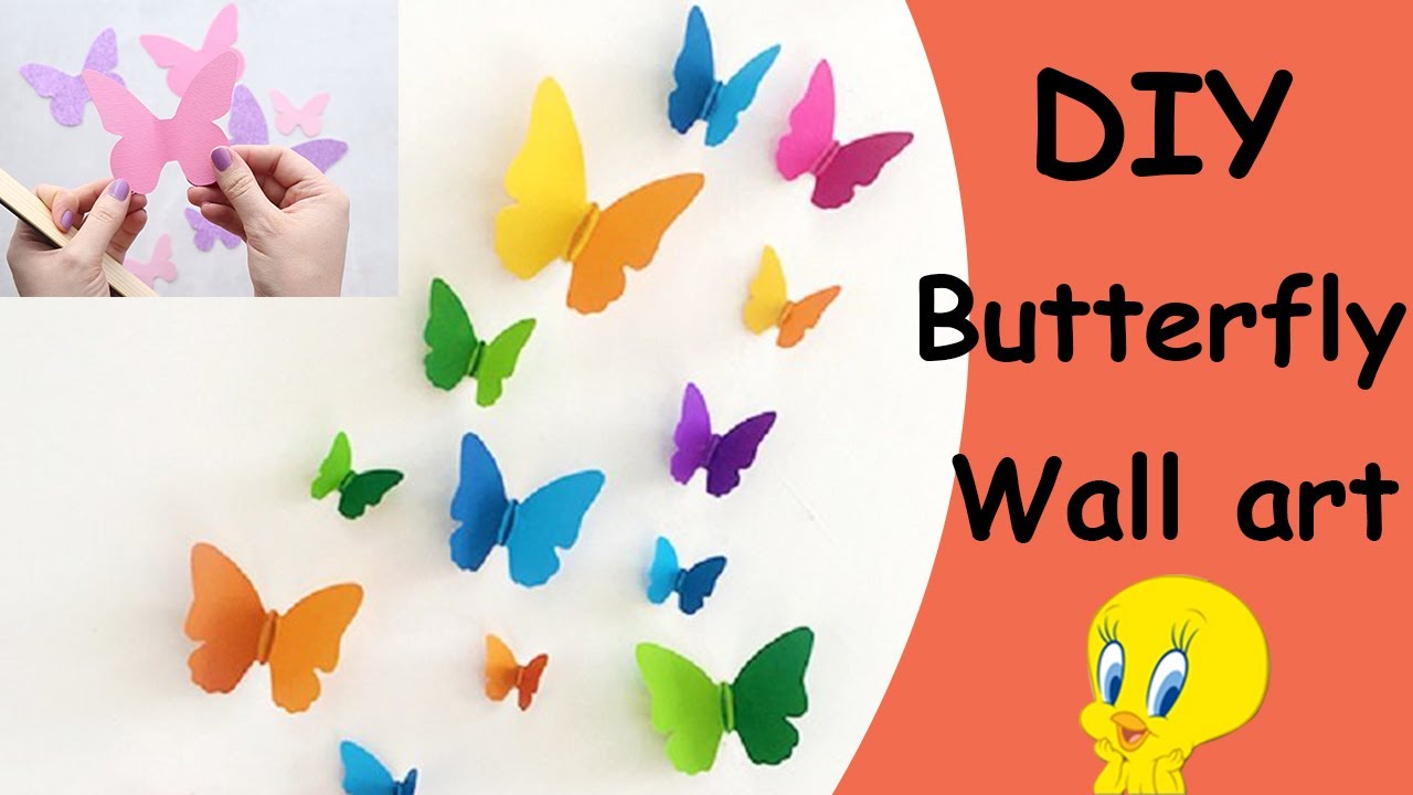 How To Make Paper Butterfly Paper Butterfly Wall Art Butterfly Wall