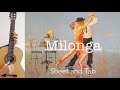 Milonga (J.Cardoso), Guitar lesson, sheet and Tab