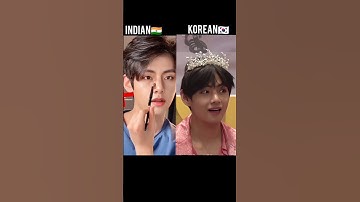 bts V Indian Vs Korean hindi song cute whatsApp status #v#taehyung#bts#shorts#hindisong