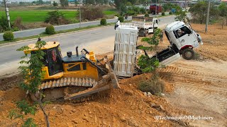 New Project, Best Incredible Dump Trucks Loading Flying Bike Helping By Dozer Skill Operator Pushing