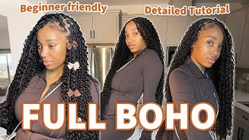 2025 Beginner Friendly Full Boho Knotless Tutorial ft. Eayon Hair 20" Deep Curly Human Hair
