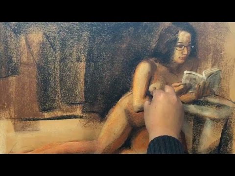 Painting a female figure with pastel - Painting a female figure with pastel