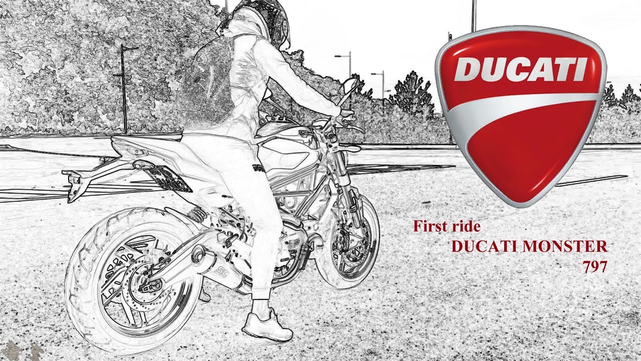 My wife first time rider a Ducati Monster 797