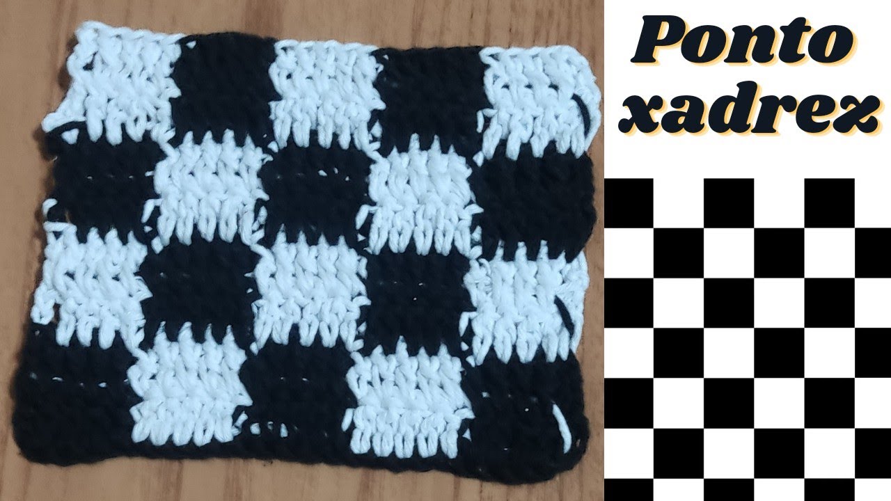 Ponto Xadrez de Crochê #tutorial #crochet #croche #crochettiktok #howt