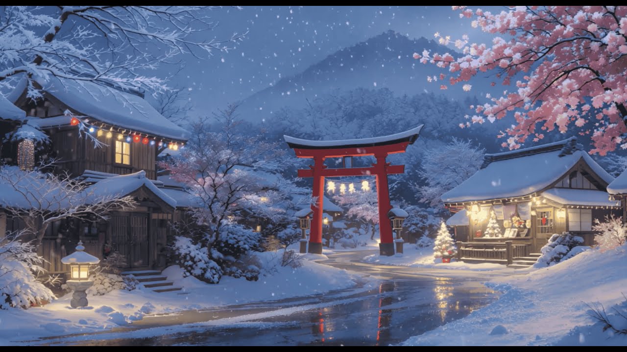 Frozen Lake Cabin ❄️ Peaceful Christmas Lofi Ambience