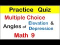MATH 9 PRACTICE QUIZ About Angle of Elevation and Angle of Depression TAGALOG 20 item test