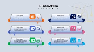 six steps infographic design in PowerPoint  tutorial no 61